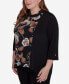 Plus Size Rue Rivoli Women's Cowl Neck Floral Textured Top