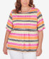 Фото #1 товара Plus Size Paint Stripe Top