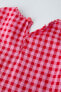 Gingham blouse with elasticated trims