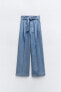 Фото #3 товара Джинсы женские ZARA брюки с широкими брюками из бумажного джинса в стиле денима