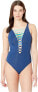 Bleu Rod Beattie Womens 182671 Lace Down Mio One Piece Swimsuit Size 4