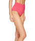Фото #3 товара Kate Spade 166955 Womens Solid High Waist Bikini Bottom Swimwear Pink Size Small