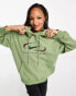 Фото #2 товара Nike Swoosh oversized fleece hoodie in oil green