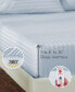 Фото #3 товара Luxury 500 Thread Count Striped Bed Sheets - Cotton Sateen Sheets Set, Soft, Breathable, Deep Pocket by - Twin