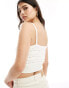 ASOS DESIGN knitted cami top in pointelle stitch in cream