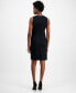 ფოტო #2 პროდუქტის Women's Round-Neck Side-Pleat Dress