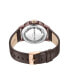 ფოტო #3 პროდუქტის Men's Transparency Brown Genuine Leather Watch 44mm