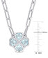 Blue Topaz (3-7/8 ct. t.w.) & Diamond Accent Heart Flower 18" Pendant Necklace in Sterling Silver
