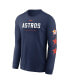 ფოტო #2 პროდუქტის Men's Navy Houston Astros Repeater Long Sleeve T-shirt