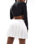 Фото #5 товара ASOS DESIGN satin pleated mini skirt in white - WHITE