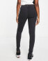 Фото #4 товара Miss Selfridge contrast stitch split hem skinny jean in black