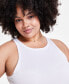 Фото #3 товара Trendy Plus Size Ribbed Tank Top, Created for Macy's
