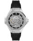 ფოტო #1 პროდუქტის Men's Automatic Skeleton Royal Black Silicone Strap Watch 46mm