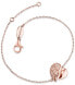 Фото #1 товара Розовый позолоченный серебряный браслет в форме сердца с крылышком ангела и цирконами ERB-LILHW-R