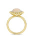 ფოტო #4 პროდუქტის Opal (2 ct.t.w.) and Diamond (1/10 ct.t.w.) Halo Ring in 14k Yellow Gold