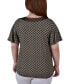 Plus Size Short Sleeve Knit Top with Sheer Inset