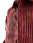 Фото #4 товара Reclaimed Vintage long sleeve cord shirt in burgandy