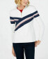 Топ Charter Club Print Zippered Knit White Multi XL