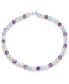 Bling Jewelry plain Simple Western Jewelry Mixed Amethyst Aquamarine and Rose Quartz Matte Round 10MM Bead Strand Necklace For Women Silver Plated Clasp 18 Inch