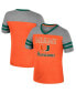 Фото #1 товара Big Girls Orange, Heather Gray Miami Hurricanes Summer Striped V-Neck T-shirt