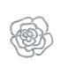 ფოტო #1 პროდუქტის Bridal Pave Cubic Zirconia CZ Large Flower Rose Brooch Pin For Women Mother Day Gift Silver Plated Brass