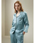 ფოტო #4 პროდუქტის Women's 22MM Gold Piping Silk Pajamas Set