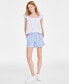 Фото #1 товара Women's Cotton Stripe Pull-On Shorts, Created for Macy's
