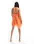 ASOS DESIGN tendril frill double layer sundress in coral Koralle, 42 - фото #4