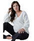 Фото #5 товара Women's Maternity Fluffy V-Neck Sweater