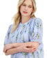 ფოტო #3 პროდუქტის Women's Floral-Print Pintuck Blouse