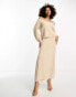 Фото #1 товара Y.A.S hybrid midi jumper dress with satin slip in cream