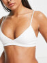 Фото #1 товара Weekday Cat polyamide triangle bralette in white - WHITE