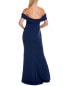 Фото #2 товара Badgley Mischka Twist Off-The-Shoulder Gown Women's Blue 0