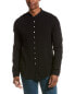 Фото #1 товара John Varvatos Multi Button Band Collar Shirt Men's Black L