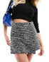 Pimkie tweed skort in charcoal grey 32 - фото #2