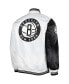 Фото #4 товара Куртка мужская Starter Brooklyn Nets Fast Break черно-белая сатин на молнии