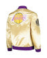 Men's Gold Distressed Los Angeles Lakers Team OG 2.0 Vintage-Like Logo Satin Full-Zip Jacket