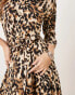 YAS mini shirt dress in leopard print - BLACK