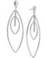 ფოტო #3 პროდუქტის Diamond Navette Open Drop Earrings (1/4 ct. t.w.) in Sterling Silver