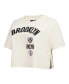 ფოტო #3 პროდუქტის Women's Cream Brooklyn Nets Retro Classic Cropped Boxy T-shirt