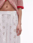 Topshop co-ord broderie wide leg beach trousers in white