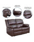 Bustle Back Loveseat With Two Built-In Recliners