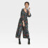 Фото #2 товара Women's Puff 3/4 Sleeve Jumpsuit - Knox Rose Black Floral M