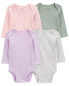 Фото #2 товара Baby 4-Piece Long-Sleeve Pointelle Bodysuits NB