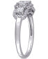 ფოტო #4 პროდუქტის Diamond Princess Halo Three Stone Engagement Ring (1 ct. t.w.) in 14k White Gold