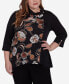 Фото #1 товара Plus Size Rue Rivoli Cowl Neck Floral Textured Top