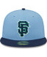 ფოტო #3 პროდუქტის Men's Light Blue, Navy San Francisco Giants Green Undervisor 59FIFTY Fitted Hat