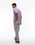 Topman knitted geometric stripe button through in lilac