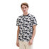 TOM TAILOR Allover Printed short sleeve T-shirt Navy White Leaf Design, L - фото #1