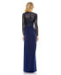 Women's Embellished High Neck Bodice Faux Wrap Gown